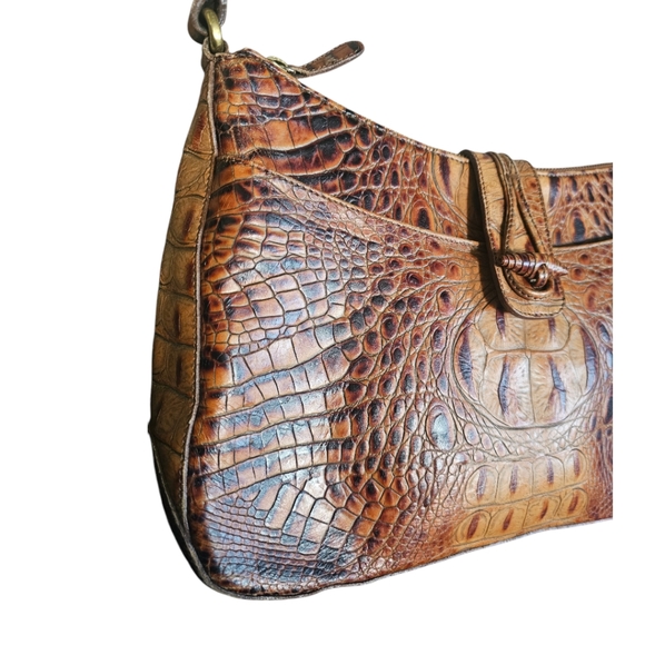 Brahmin Isabelle Toasted Almond Croc Shoulder/Crossbody Bag - Picture 4 of 8